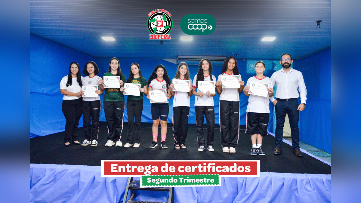 COOPEMA homenageia alunos destaques do 2º trimestre com entrega de certificados